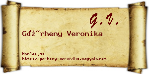 Görheny Veronika névjegykártya